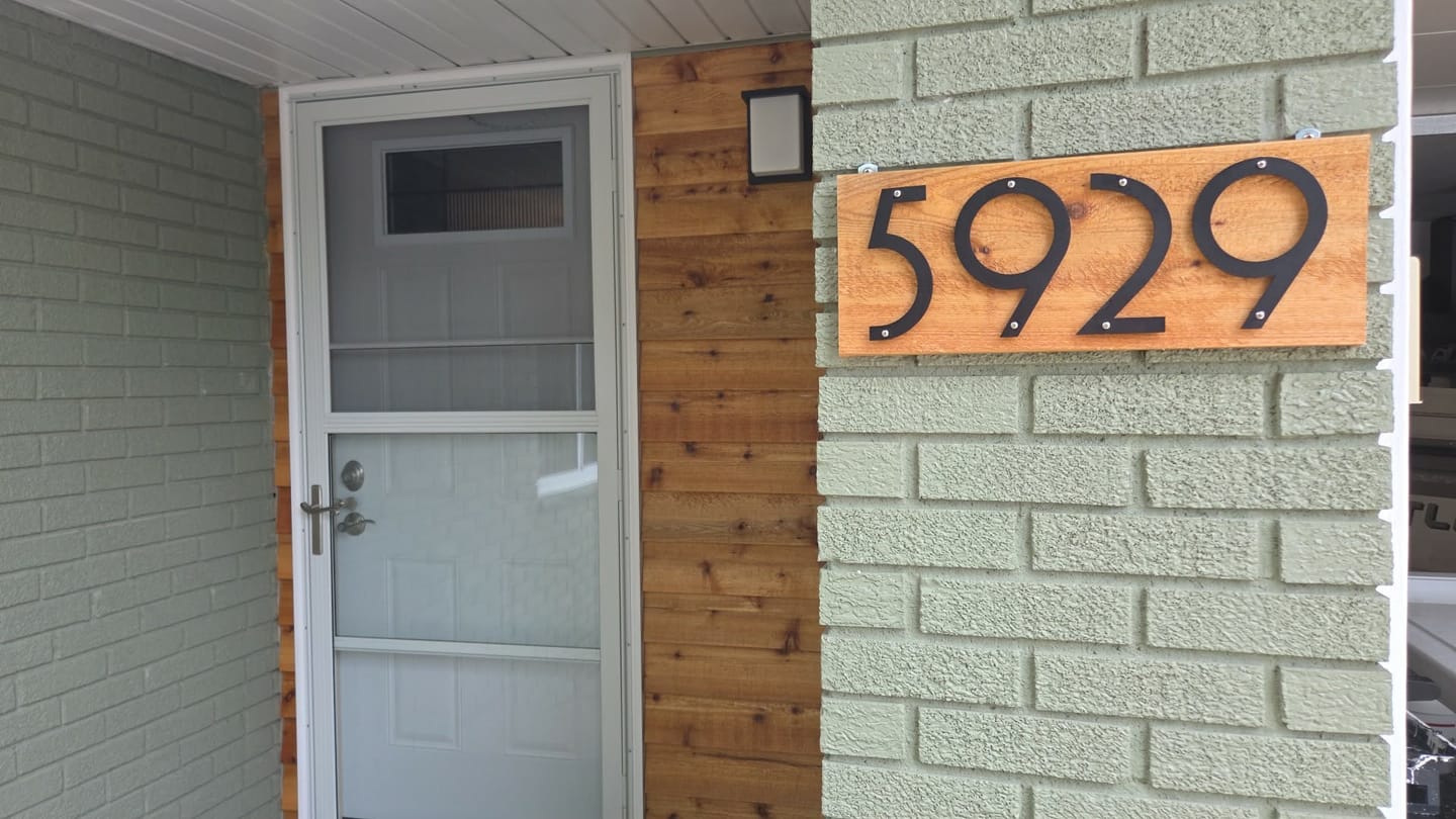 Customer photo review of Custom Metal House Numbers - 20+ Color Options