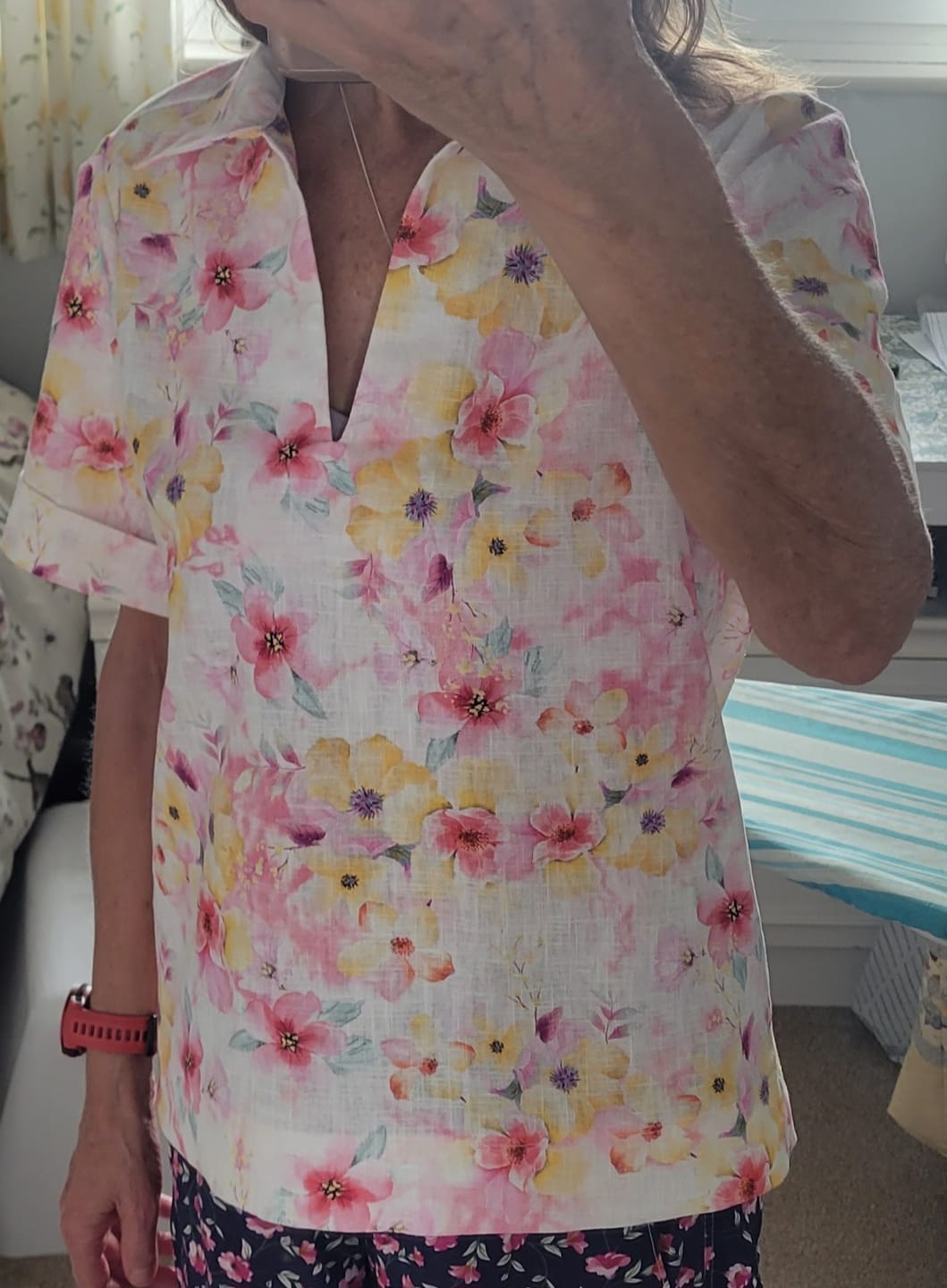 Customer photo review of Delicate Bloom Cotton Linen Fabric