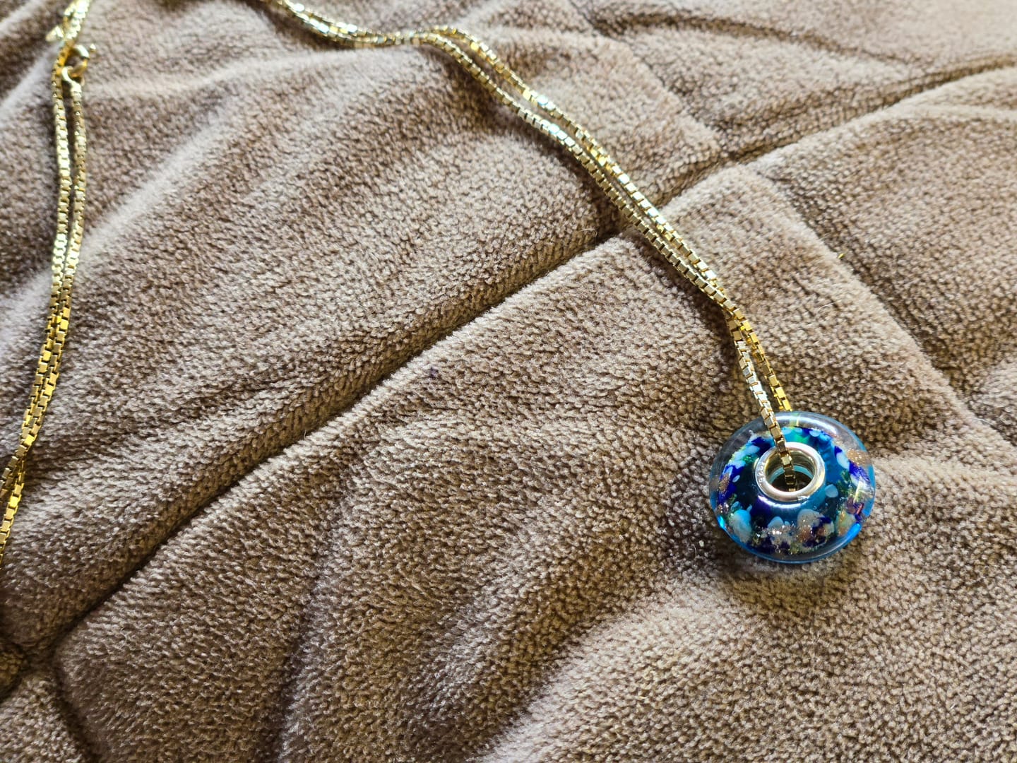 Customer photo review of Glass Cremation Bead - Pandora Compatible