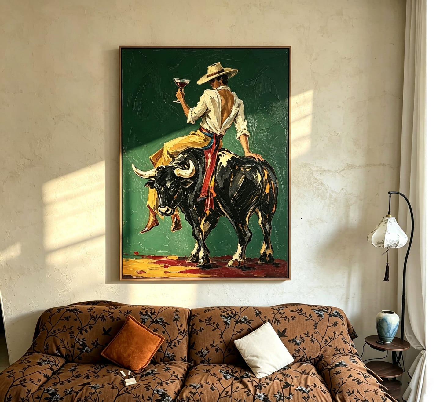 Customer photo review of Ranch Cheers-Bull Rider Painting