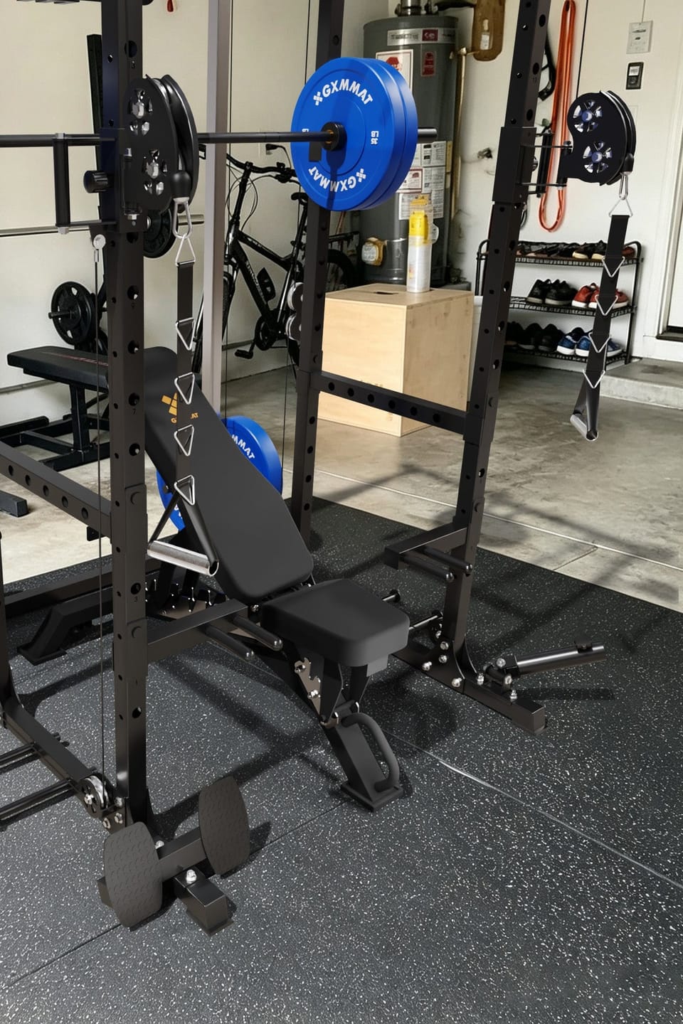 Customer photo review of GXMMAT X6 Power Rack + Weight Bench Package