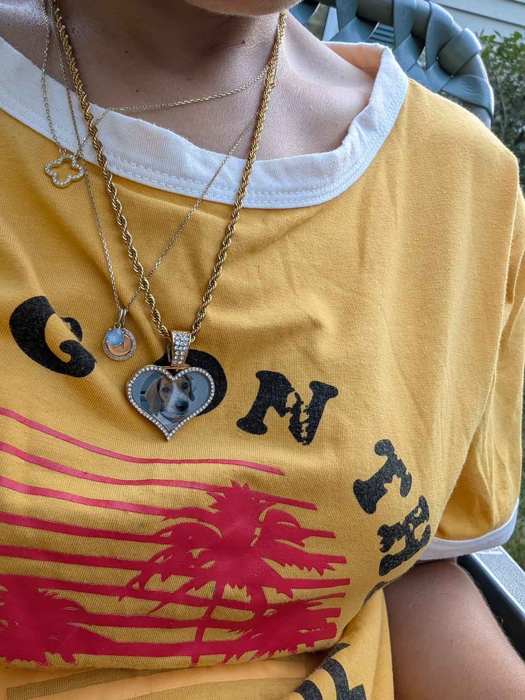 Customer photo review of Iced Photo Pendant w/ Rope Chain