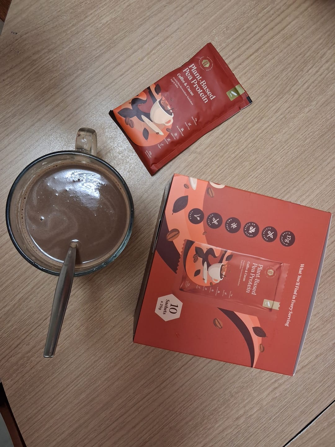 Customer photo review of Soluxe Coffee Cacao Pea Protein Isolate