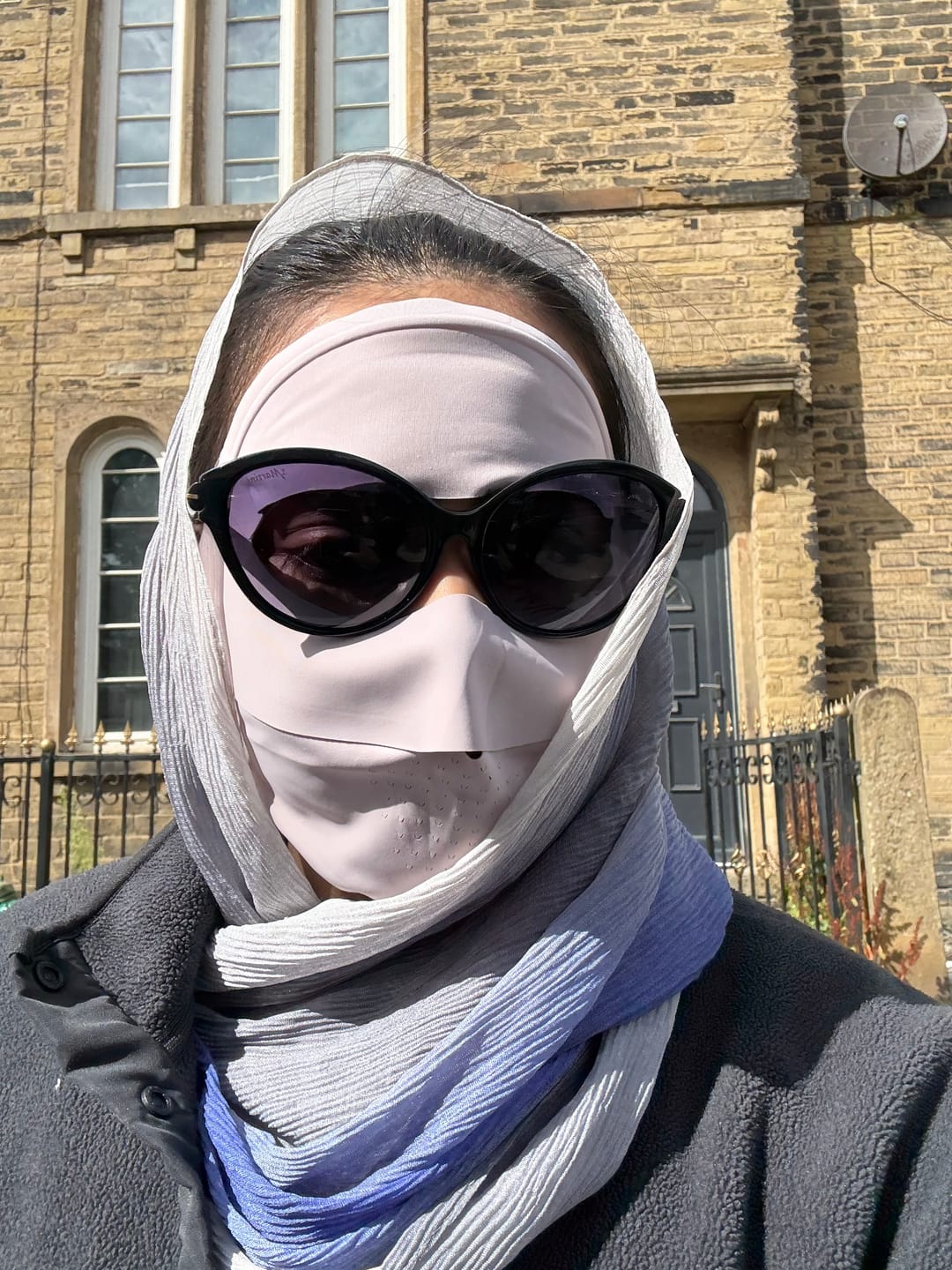 Customer photo review of Women's Lightweight Sun Protection Face Cover UPF 50+ AL204
