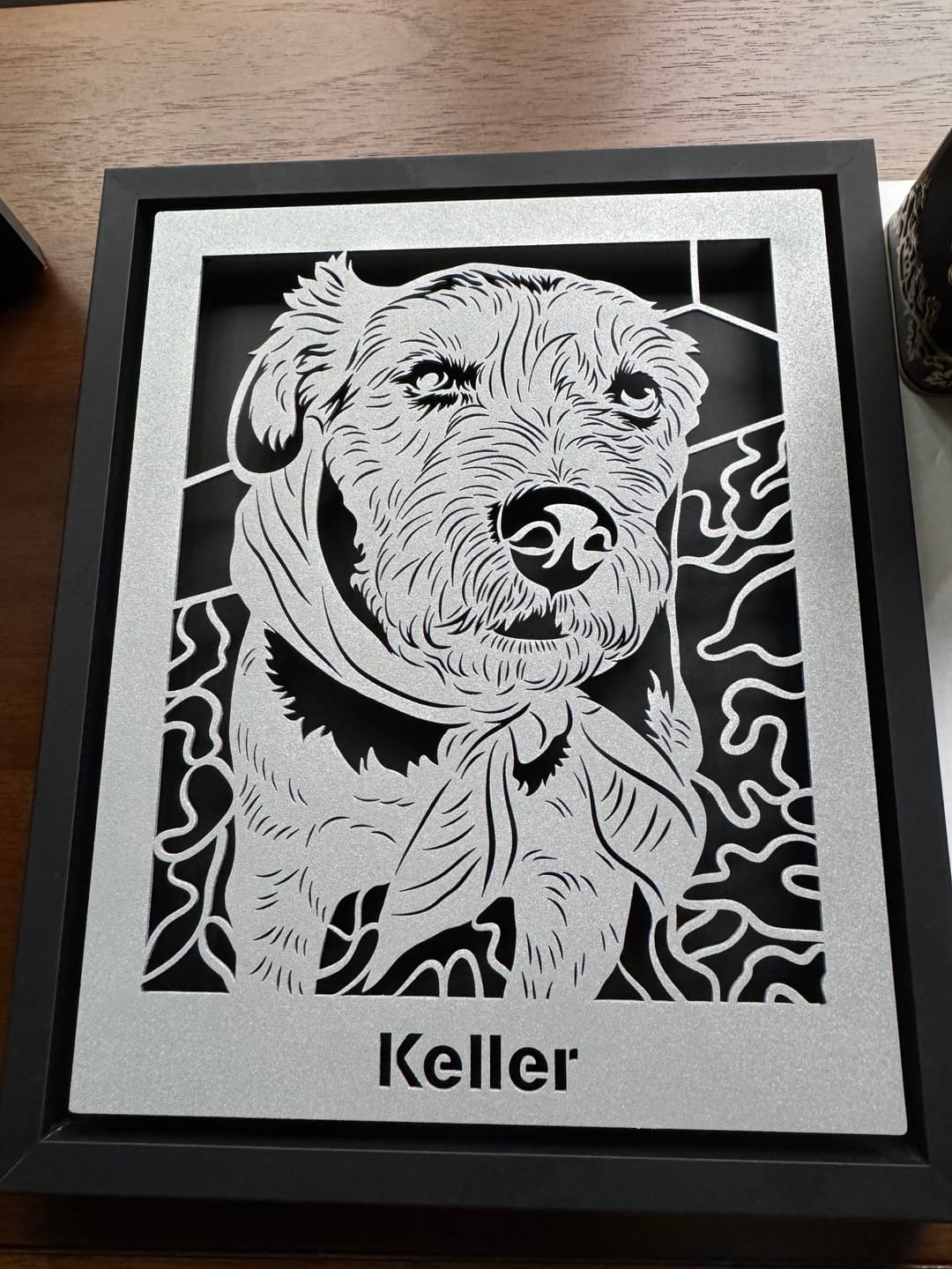 Customer photo review of Custom Pet Metal Portrait