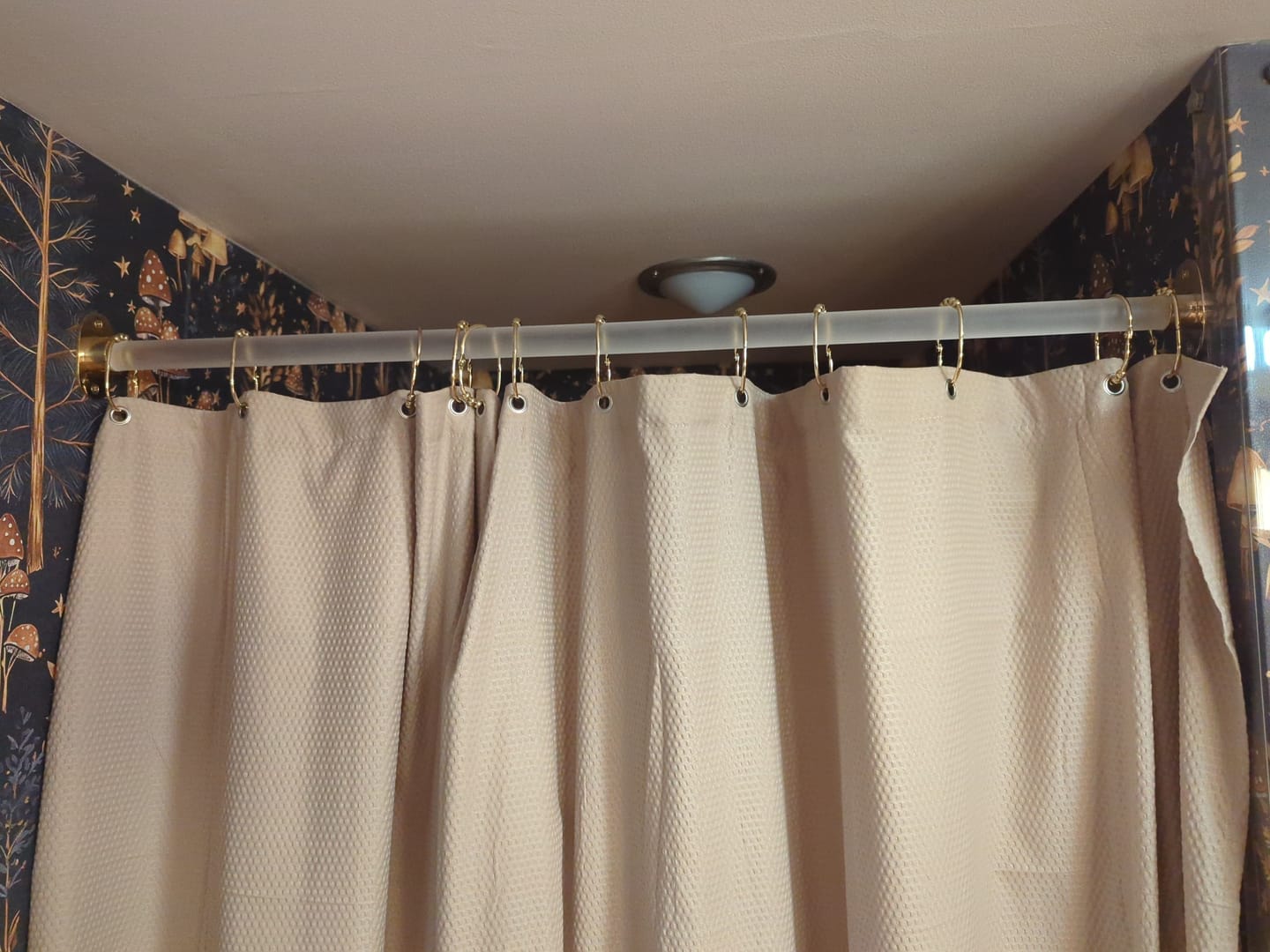 Customer photo review of Curtain Rail – Unlacquered Polished Brass