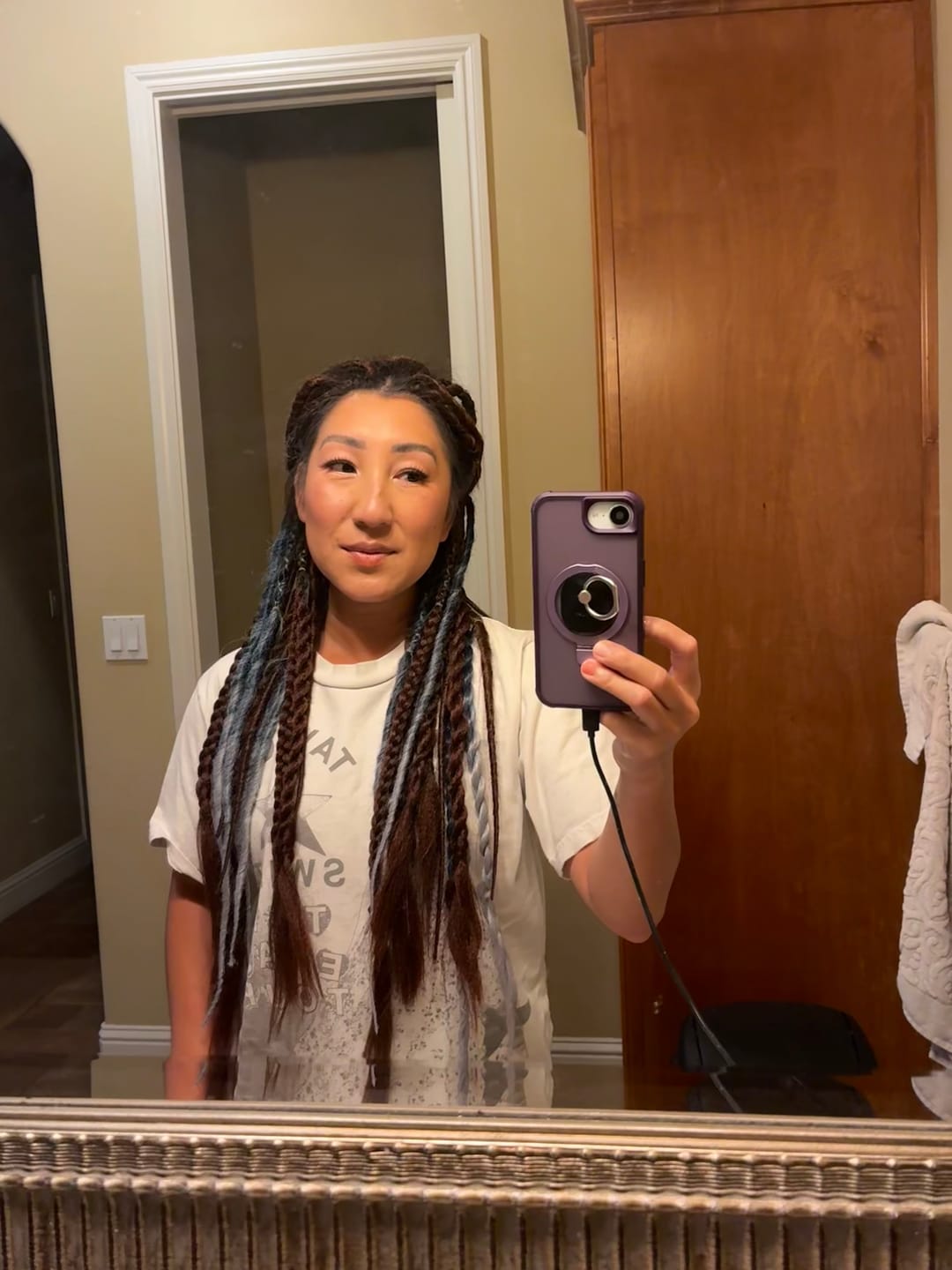 Customer photo review of BROWN W/ RED UNDERTONE