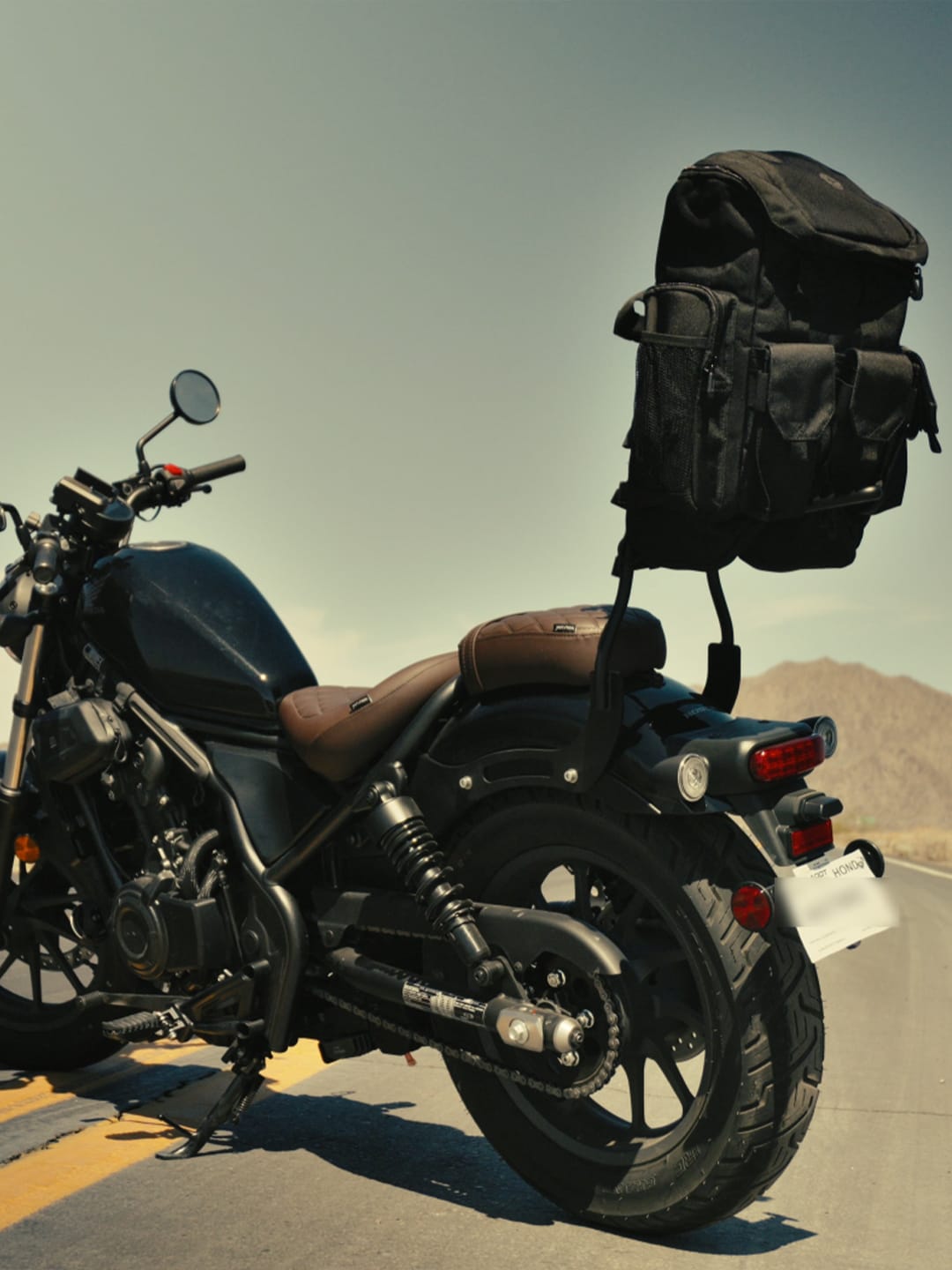 Customer photo review of 32L - Trident Large Motorcycle Sissy Bar Backpack