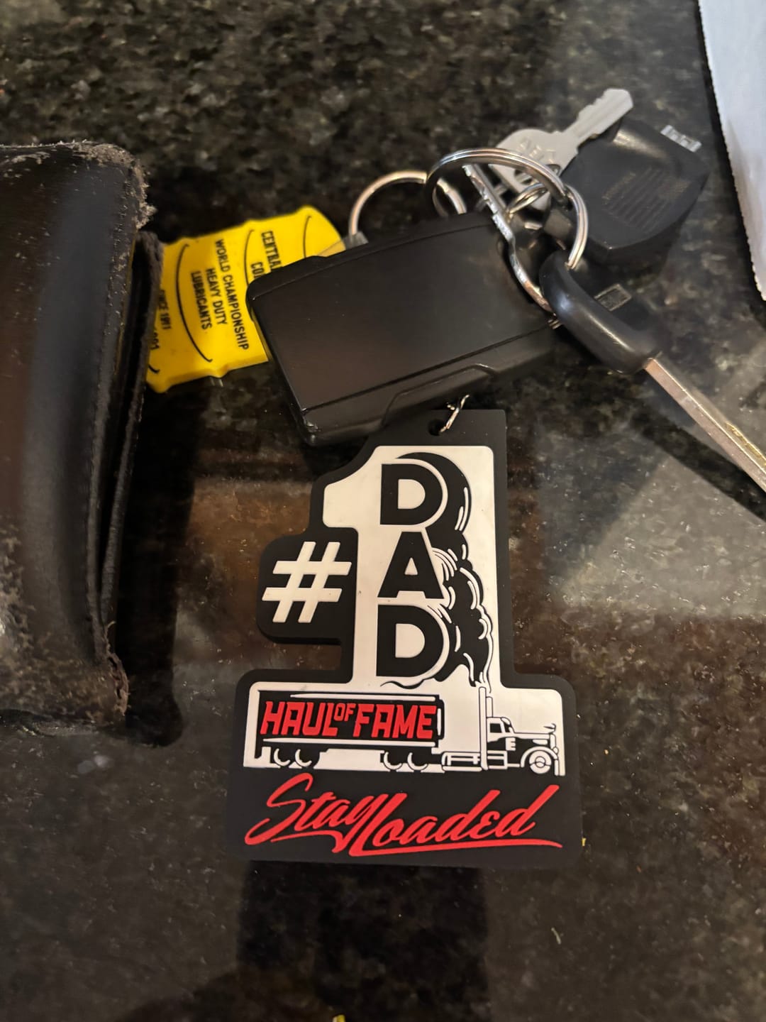 Customer photo review of Free #1 Dad Keychain