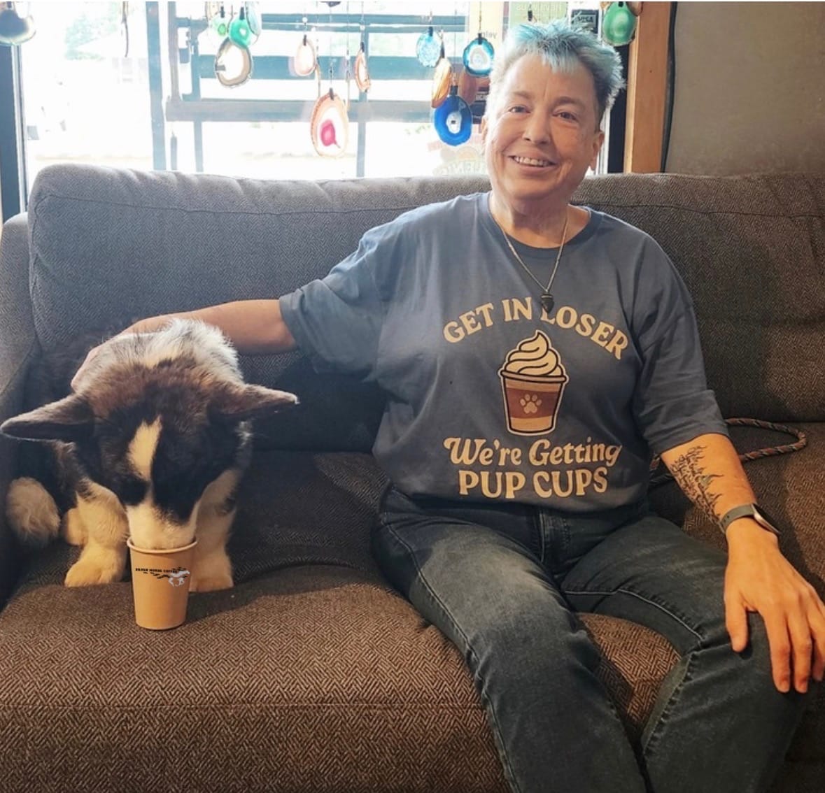 Customer photo review of Getting Pup Cups Shirt