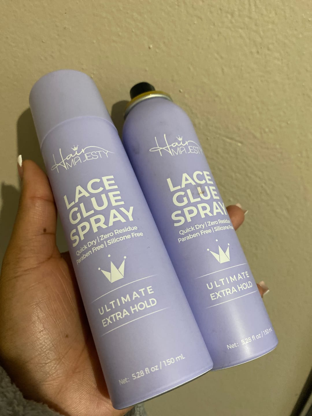 Customer photo review of Majestic Hold Ultimate Extra Hold Lace Glue Spray