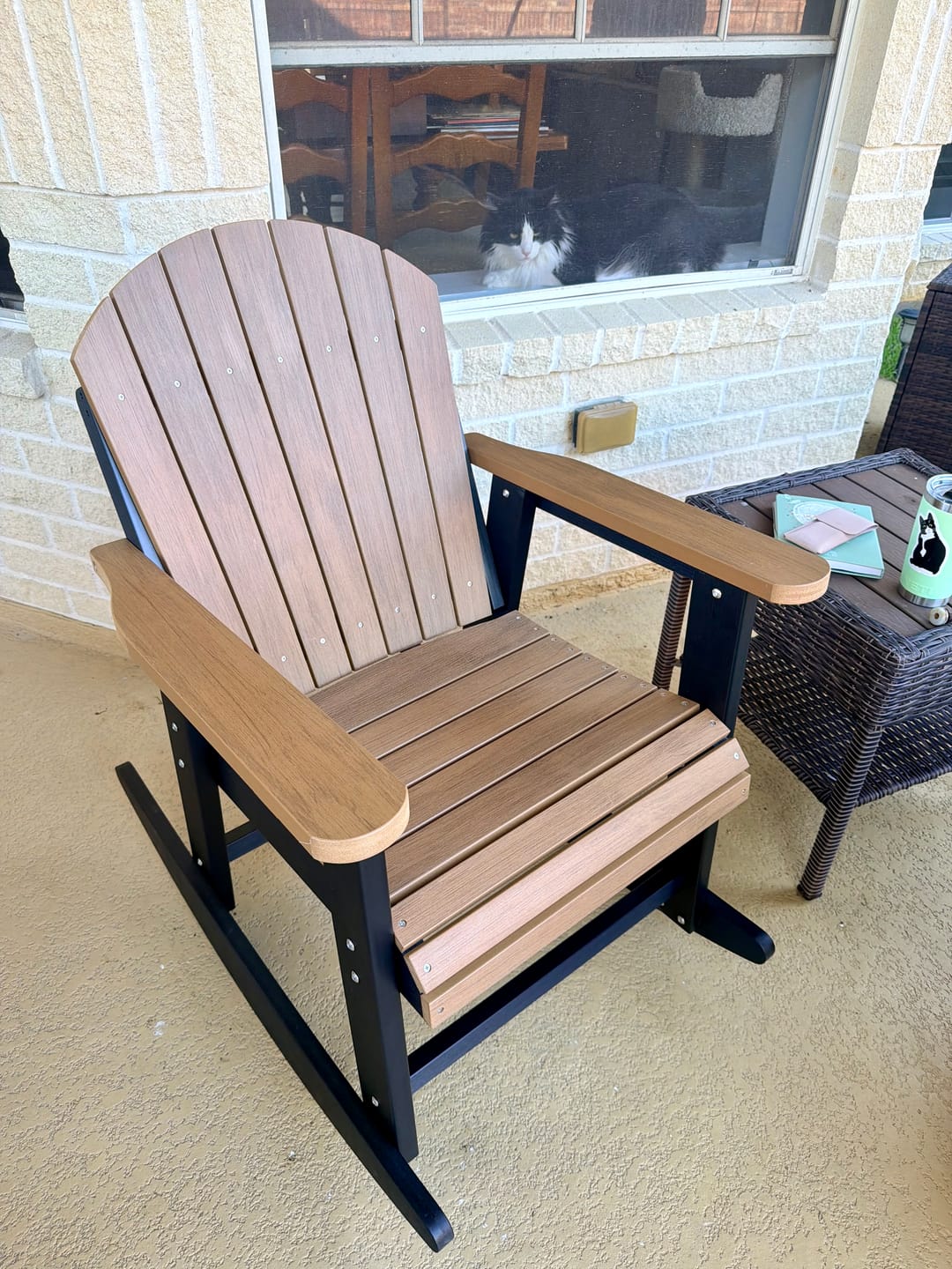 Customer photo review of Adirondack Porch Rocker With Wine & Cup Holders