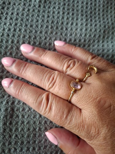 Customer photo review of Anillo Rosa Brillo