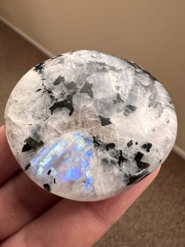 Customer photo review of Rainbow Moonstone Palmstone #2