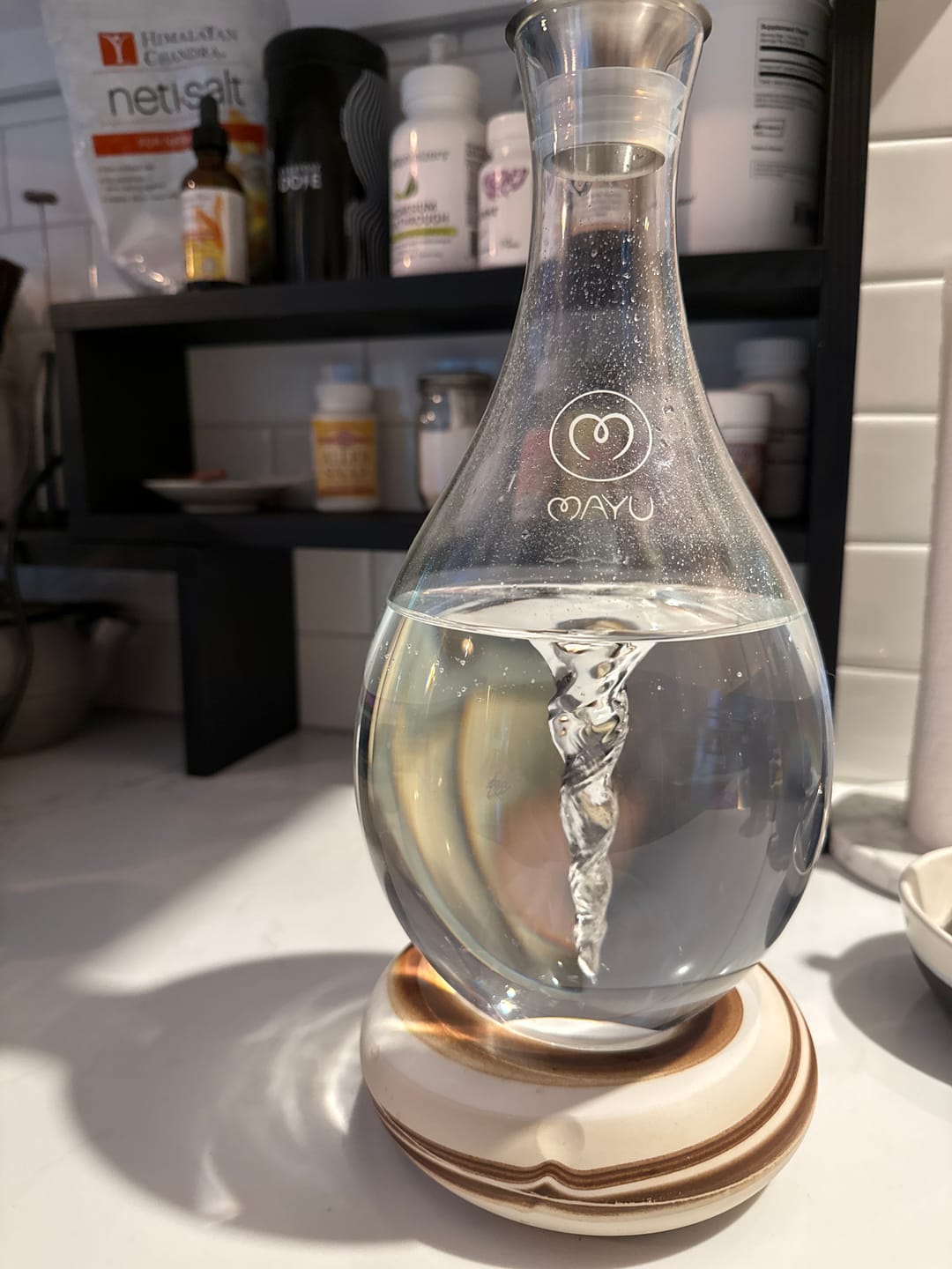 Customer photo review of Swirl Structured Water Carafe
