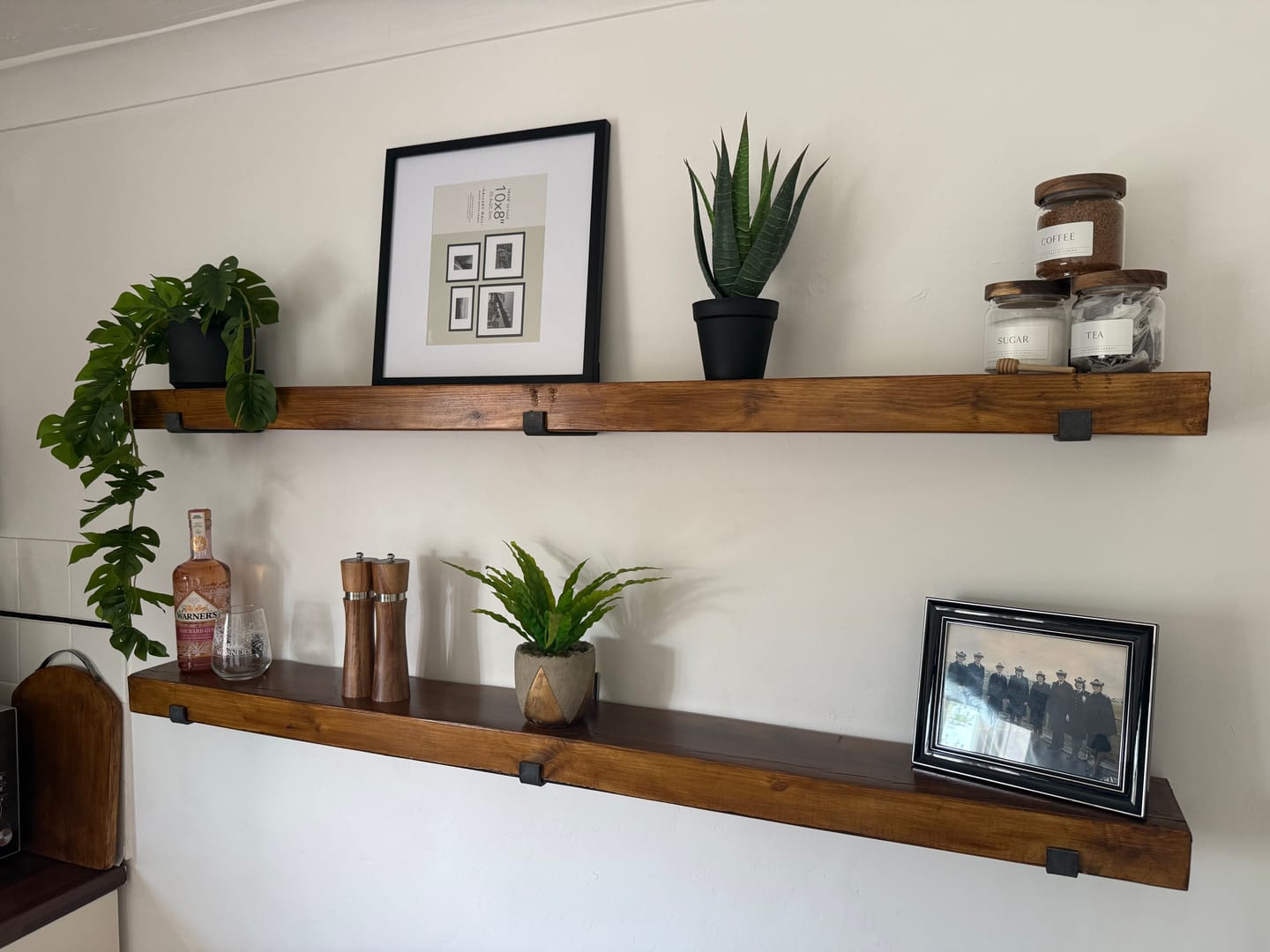 Customer photo review of Set of 3 Acacia Glass Jars Tea, Coffee and Sugar 450 ML [LABEL SLIM]