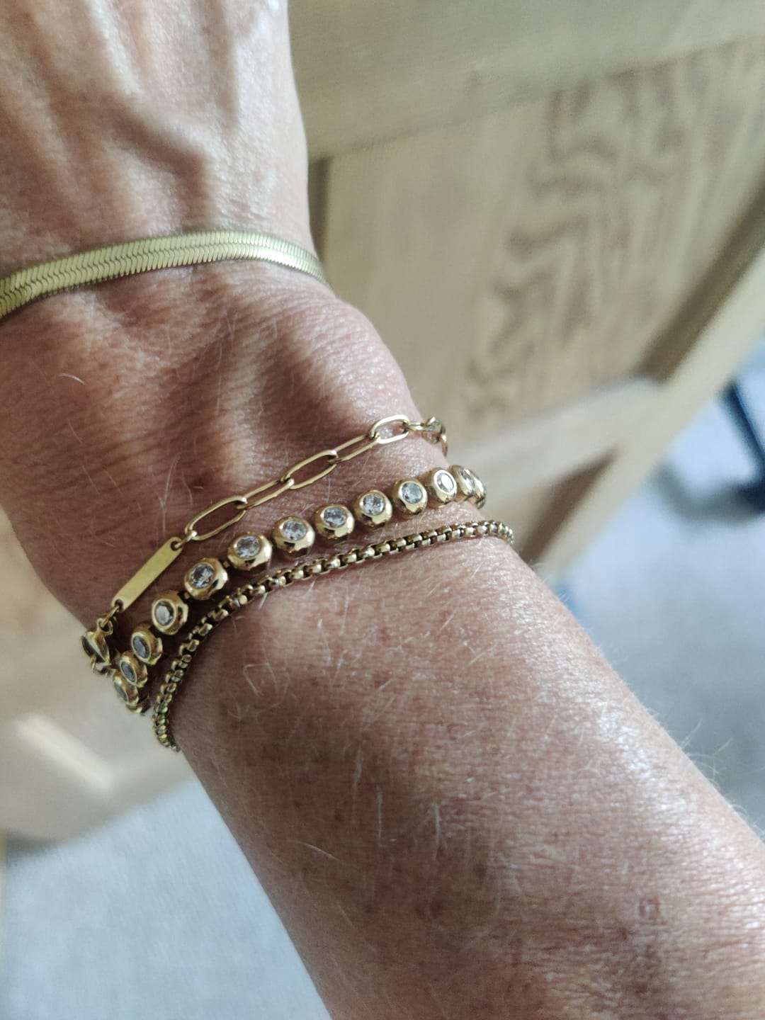Customer photo review of Classic Bezel Tennis Bracelet