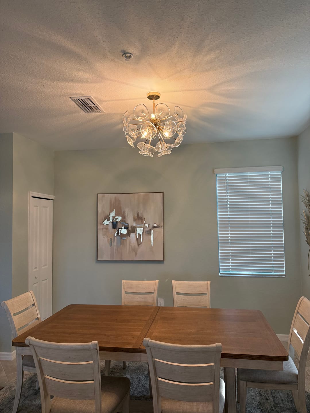 Customer photo review of Morning Glory Glass Bloom Sunburst Semi Flush Chandelier