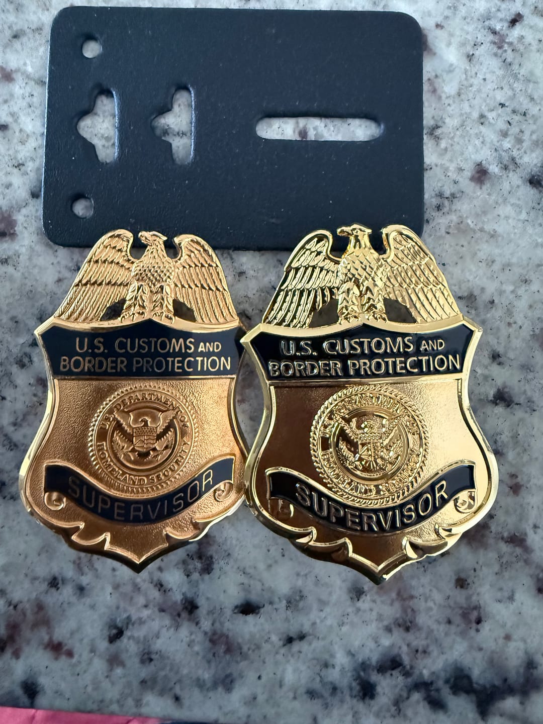Customer photo review of US CBP Supervisor Customs and Border Protection Badge Solid Copper Replica Movie Props