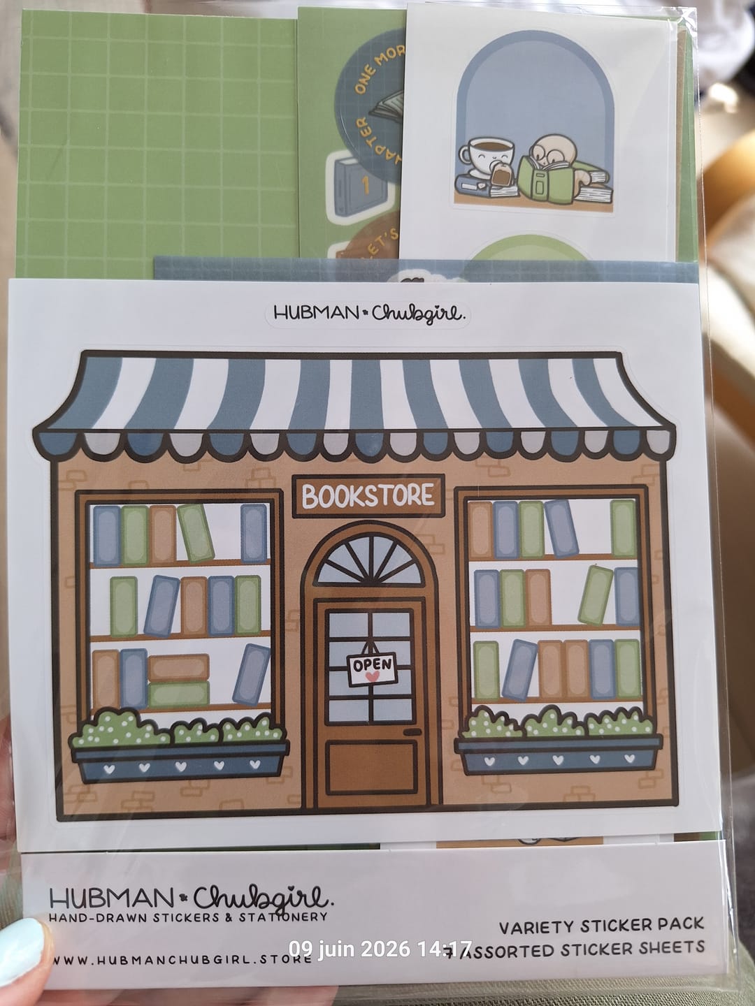 Customer photo review of Cozy Bookworm Variety Sticker Pack