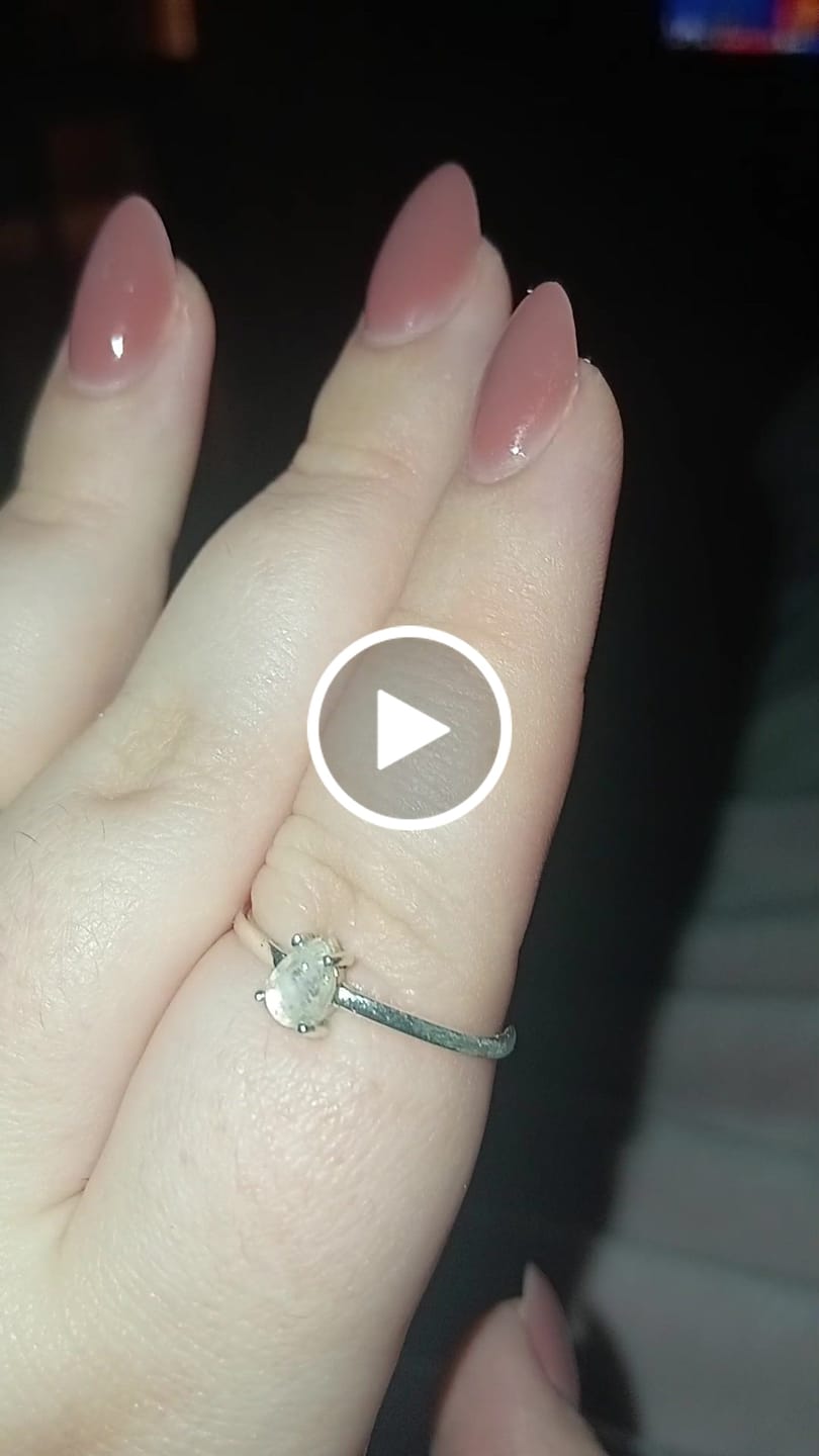 Customer video review of Dainty Natural Rainbow Moonstone Ring