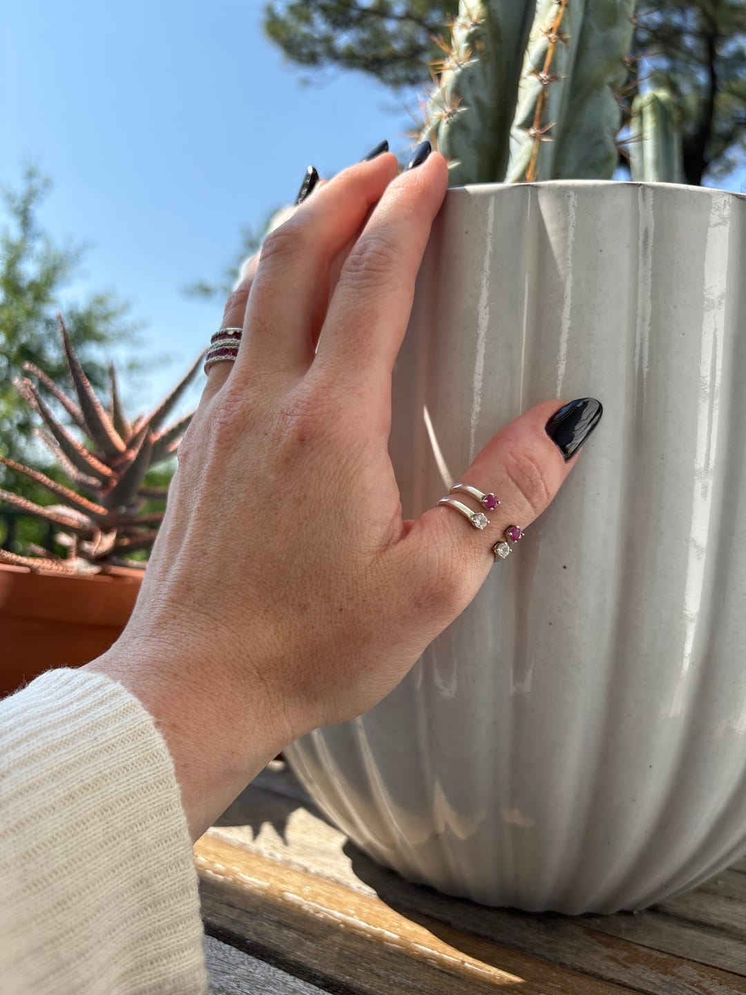 Customer photo review of PASSAGE RING | HERKIMER DIAMOND