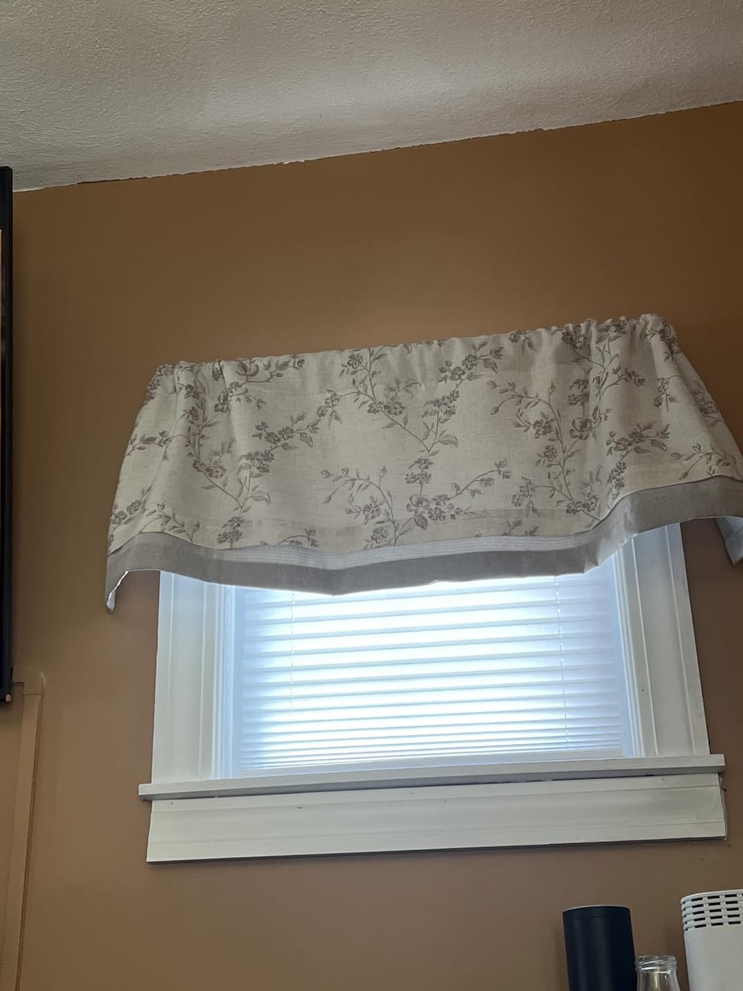 Customer photo review of Maroon Floral Double Layer Linen Valance