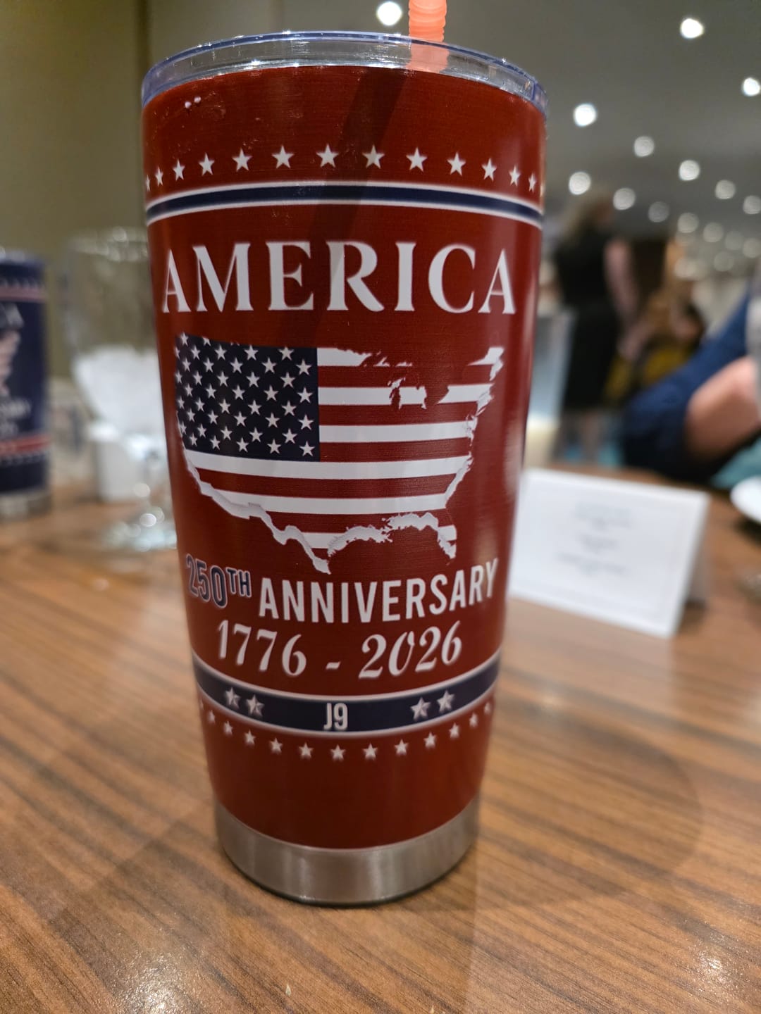 Customer photo review of Personalized Family Name America 250th Anniversary Tumbler