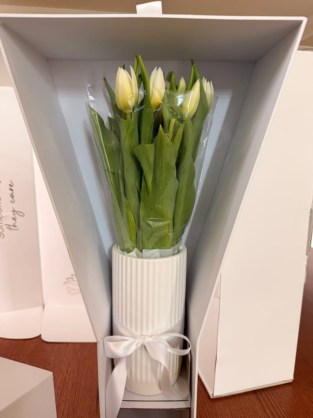 Customer photo review of The Serenade - Premium White Tulips