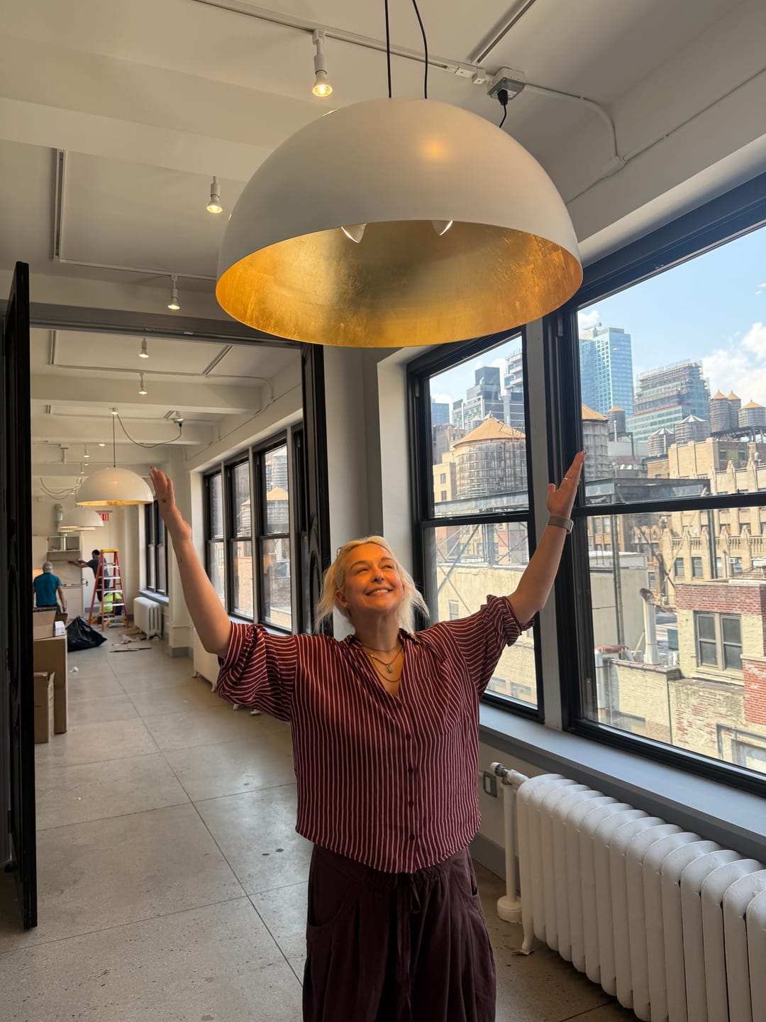 Customer photo review of Oversized Metal Dome Pendant Light