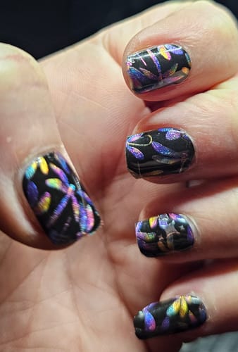 Customer photo review of Dragonfly | Super Jellies DIY Hard Semi Cured Gel Nail Wraps