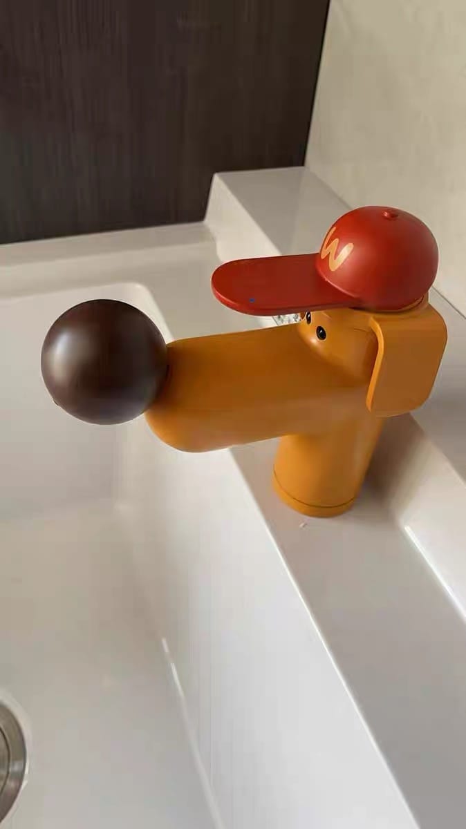Customer photo review of Creative Dog Bathroom Faucet with Hot and Cold Mixer