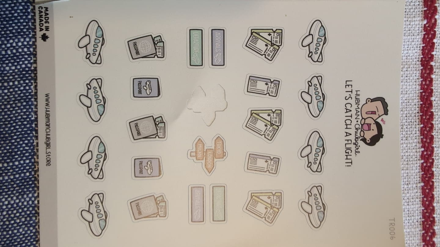 Customer photo review of Let's Catch a Flight Planner Stickers