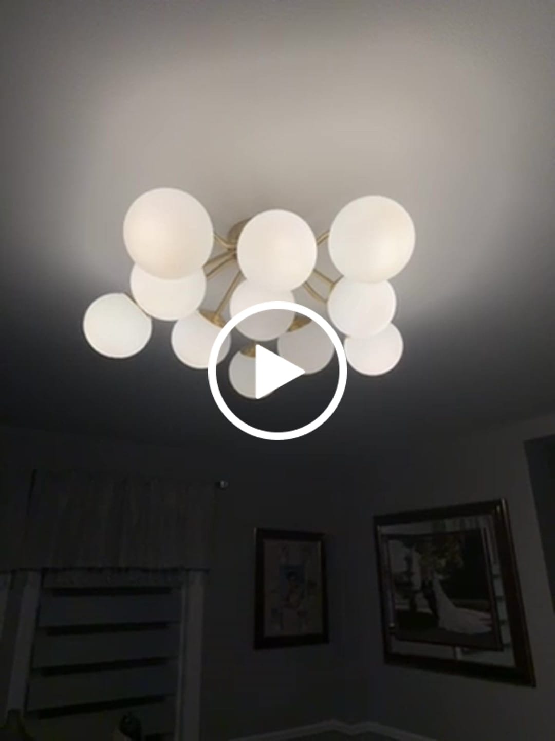 Customer video review of Bloom Brass Frosted Glass Bubble Semi Flush Chandelier