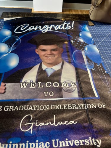 Customer photo review of Personalized Graduation Welcome Sign Canvas - Custom Photo Graduation Gifts