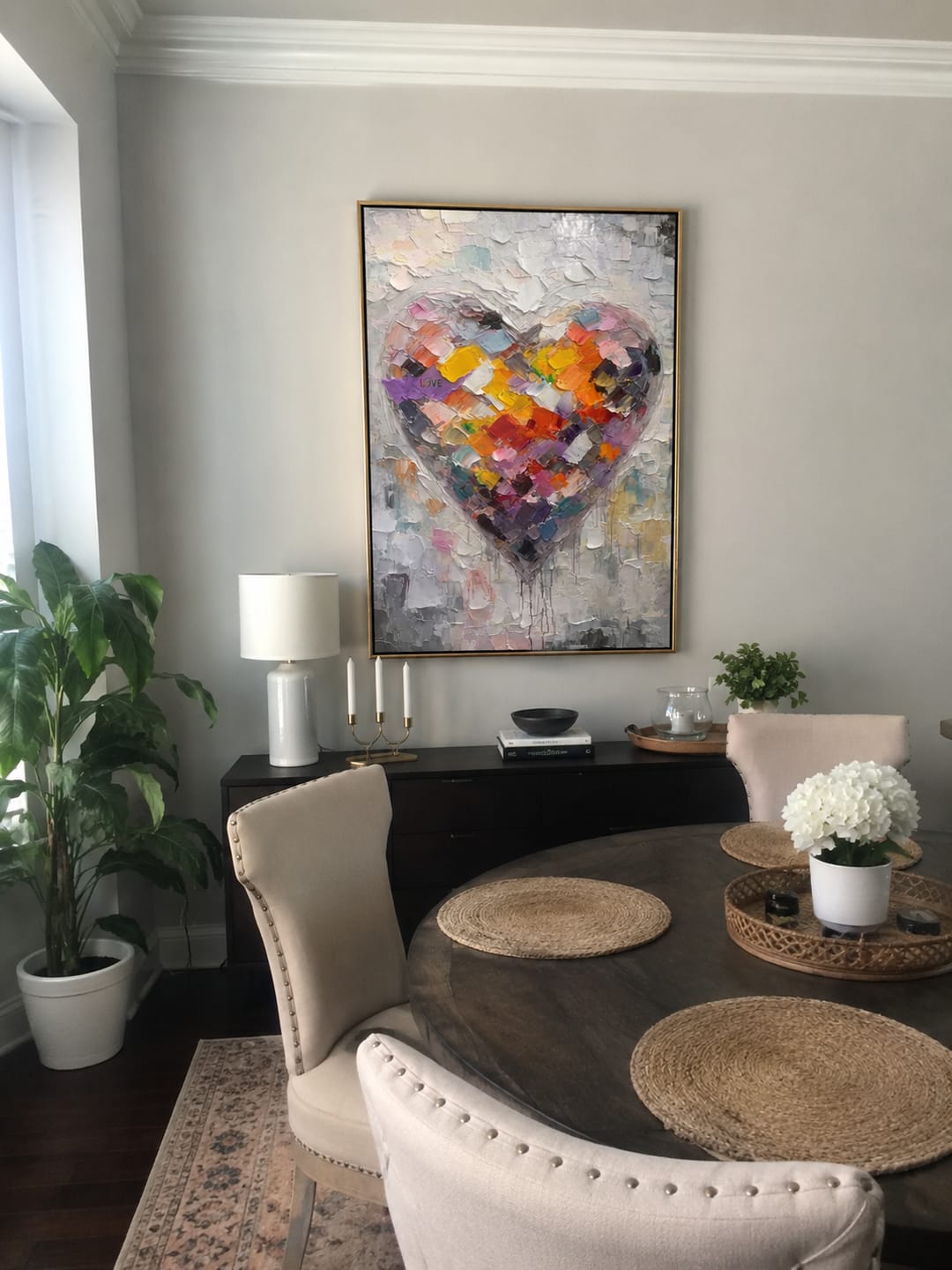 Customer photo review of Vibrant Heartbeat – Modern Heavy Impasto Heart Painting | Contemporary Colorful Living Room Art
