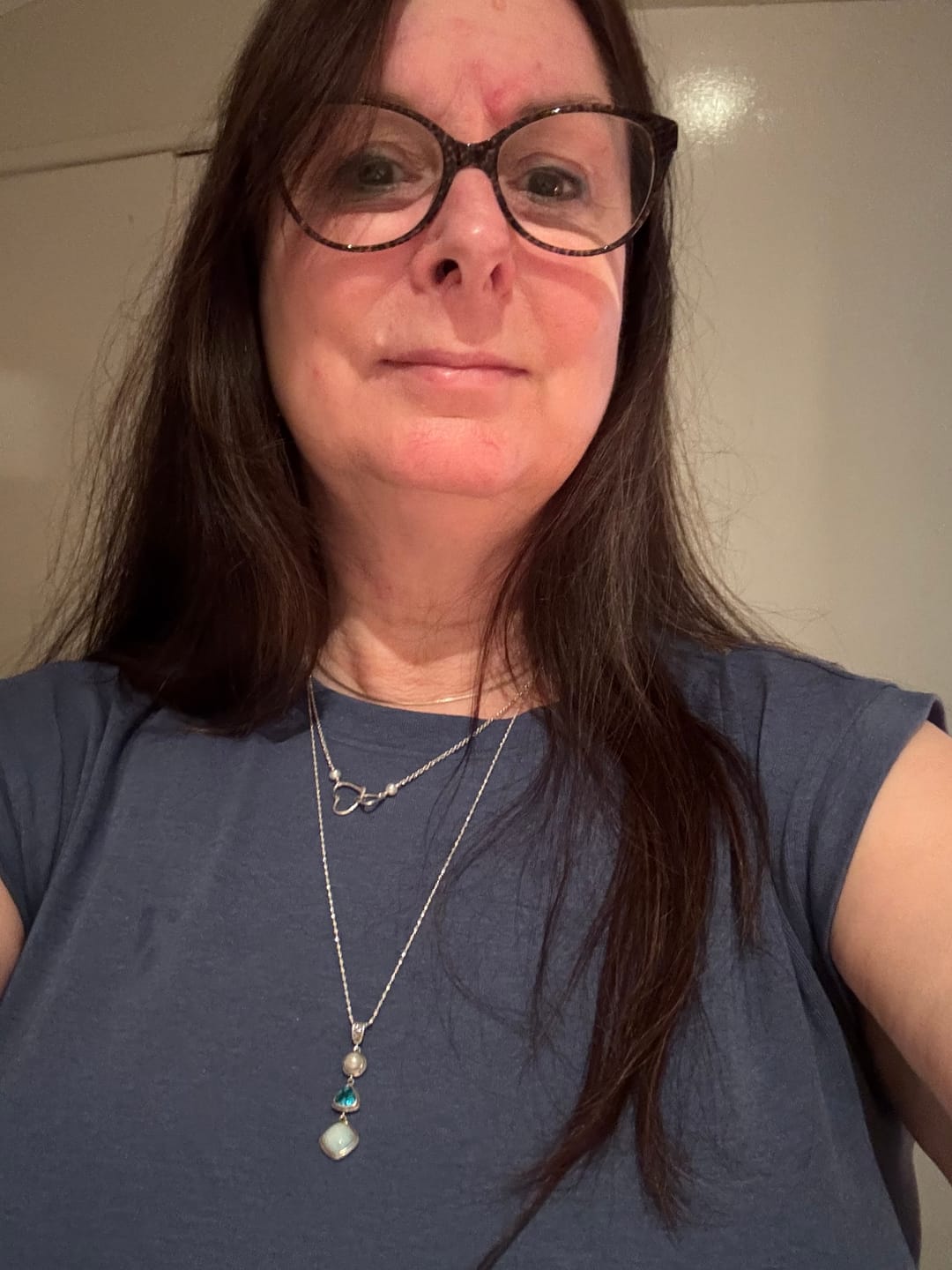 Customer photo review of Silver Larimar Necklace