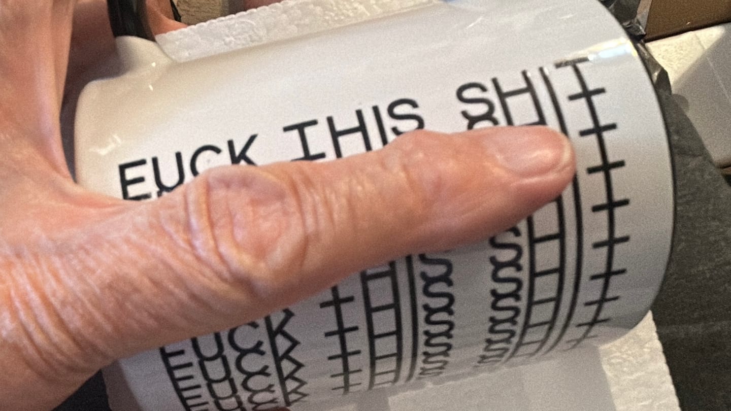 Customer photo review of Hidden Message Mug
