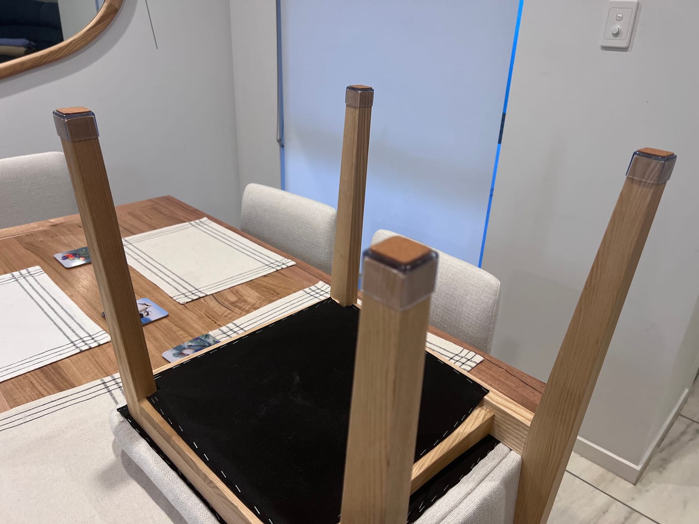 Customer photo review of Square Felt Silicone Chair Leg Protectors | Extra-Durable Chair Floor Protectors