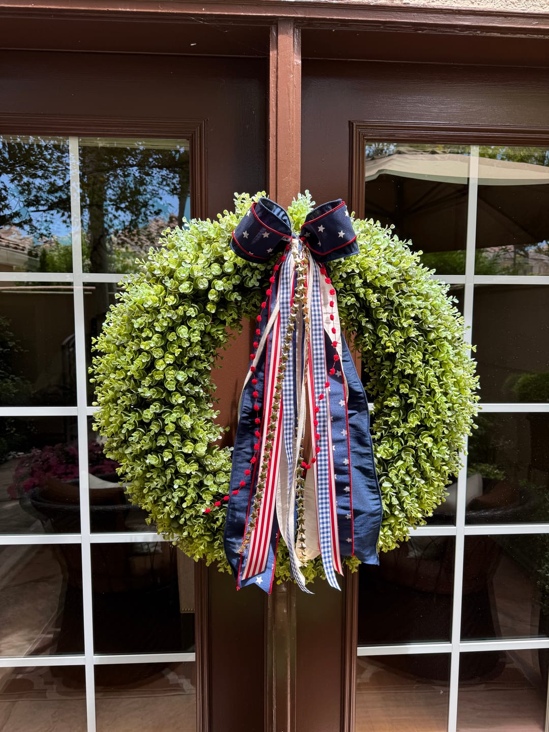 Customer photo review of Old Glory Wreath Ribbon