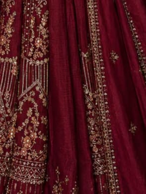 Customer photo review of Maroon Crunchy Silk Embroidered Anarkali Gown Set