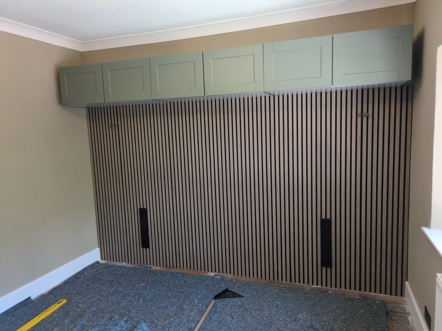 Customer photo review of Acoustic Slat Wall Panels Wooden Decorative Wall Panels Walnut Premium 2.4m x 0.6m