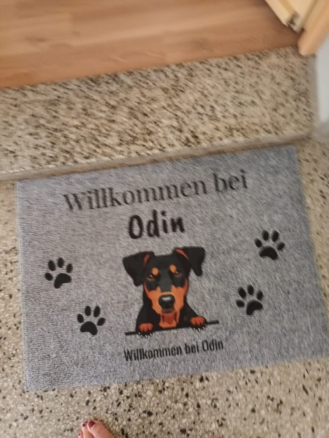 Customer photo review of Personalisierte Fußmatte - Willkommen bei