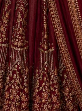 Customer photo review of Maroon Crunchy Silk Embroidered Anarkali Gown Set