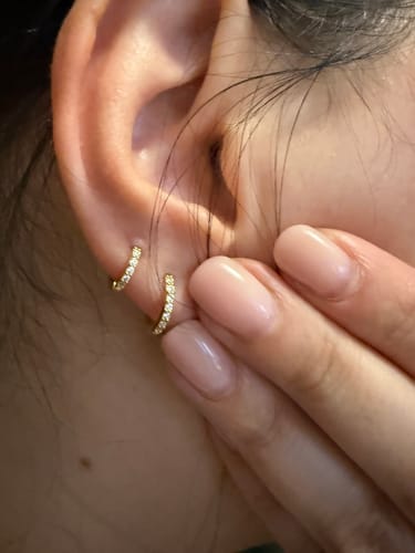 Customer photo review of Pendientes Triple Aros