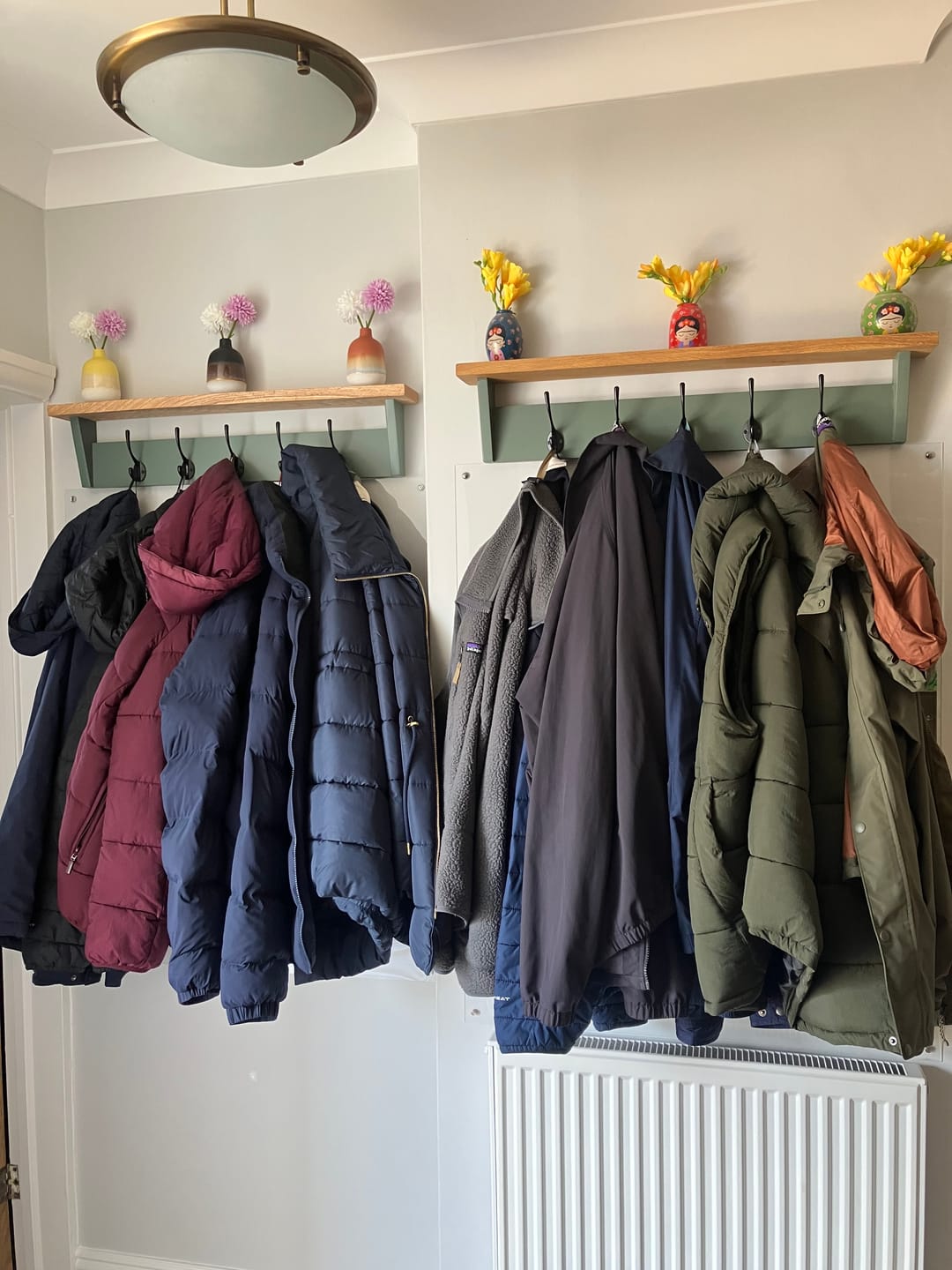 Customer photo review of Green Smoke Coat Rack with Shelf