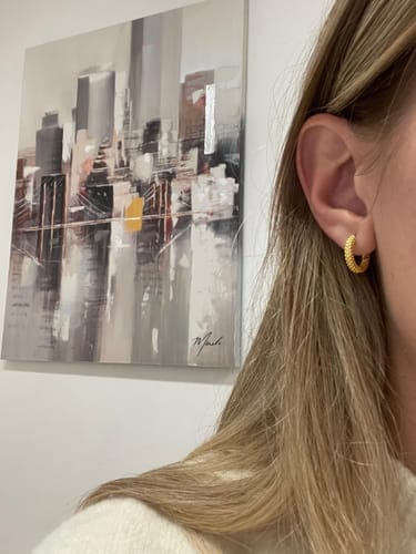 Customer photo review of Pendientes Aros Bolitas