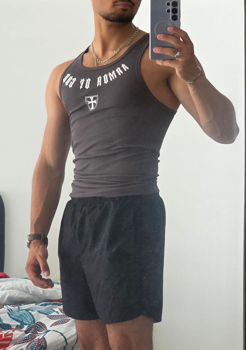 Customer photo review of Crusader Cross Tank Top