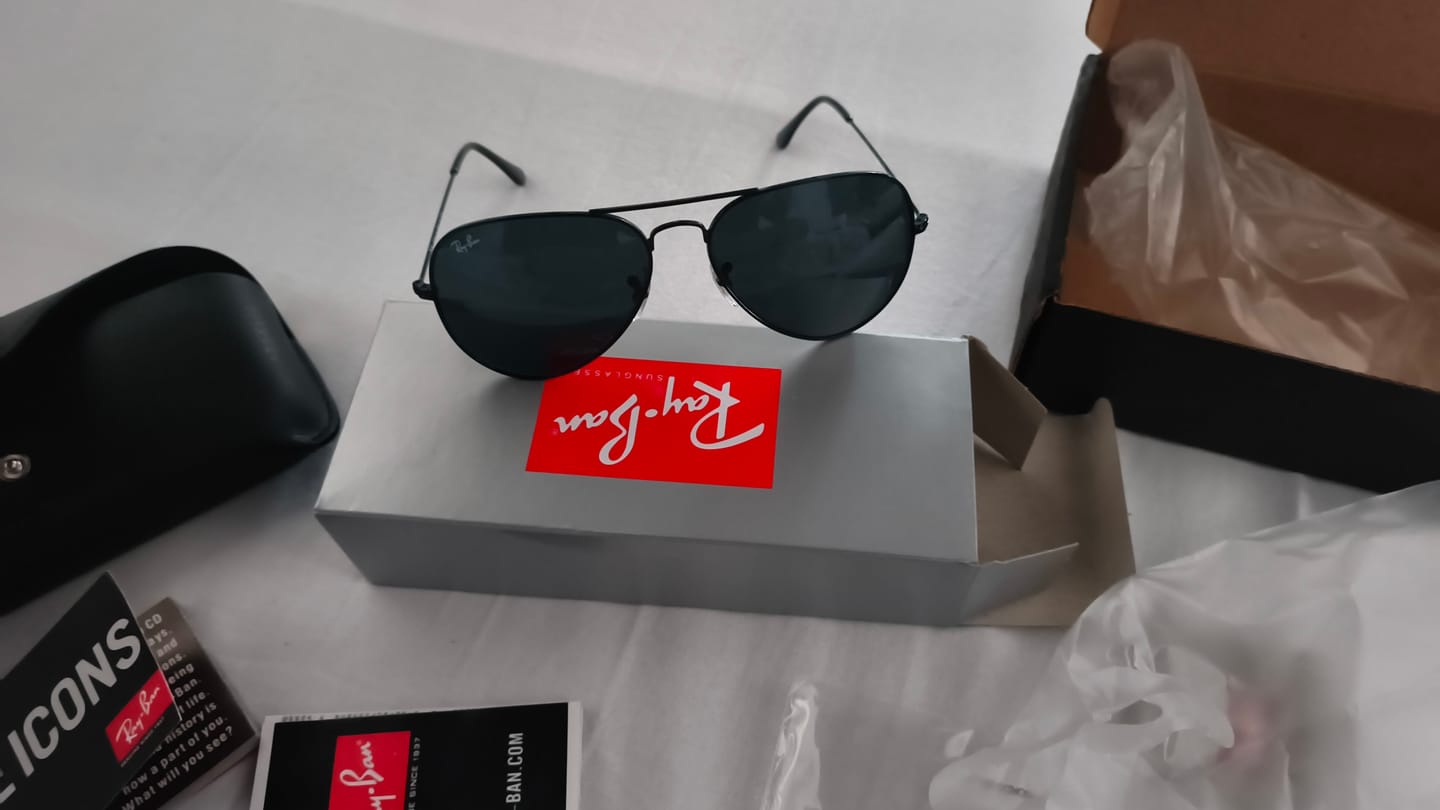 Customer photo review of Lentes De Sol Rb Piloto New Aviado Rb3625 Negro Negro