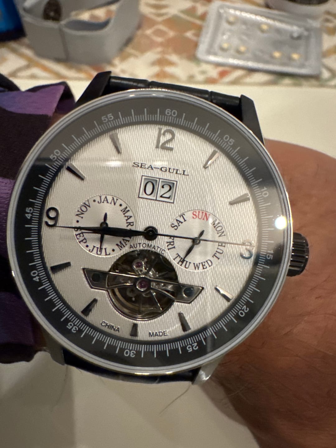 Customer photo review of Skeleton | Flywheel | Complete Calendar | Week Display | 43mm